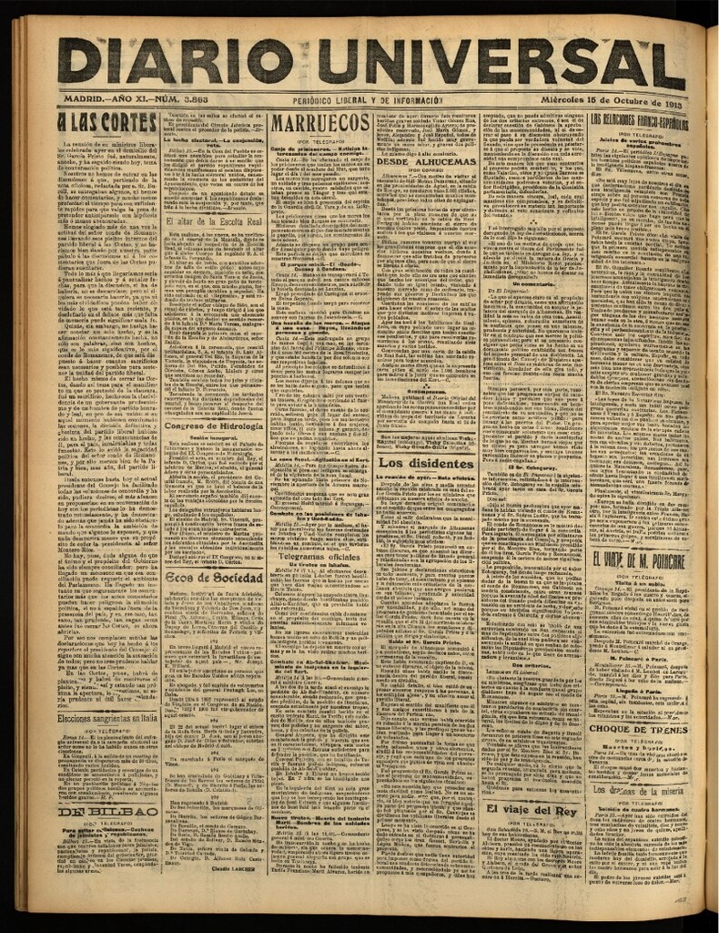 Miniatura de Diario Universal del 15 de octubre de 1913