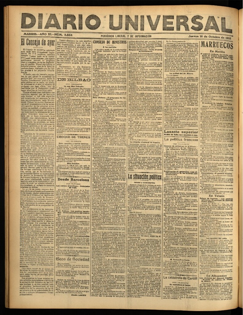 Miniatura de Diario Universal del 16 de octubre de 1913
