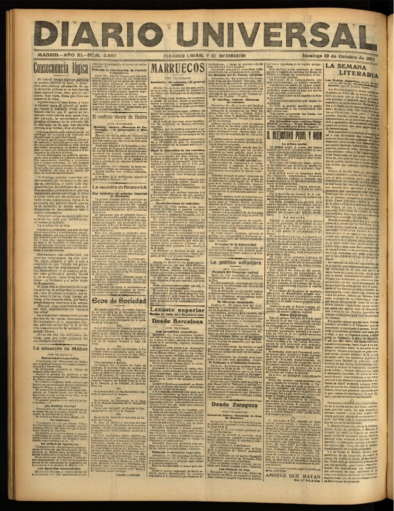 Miniatura de Diario Universal del 19 de octubre de 1913