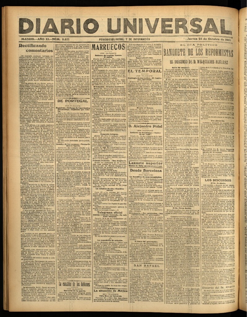 Miniatura de Diario Universal del 23 de octubre de 1913