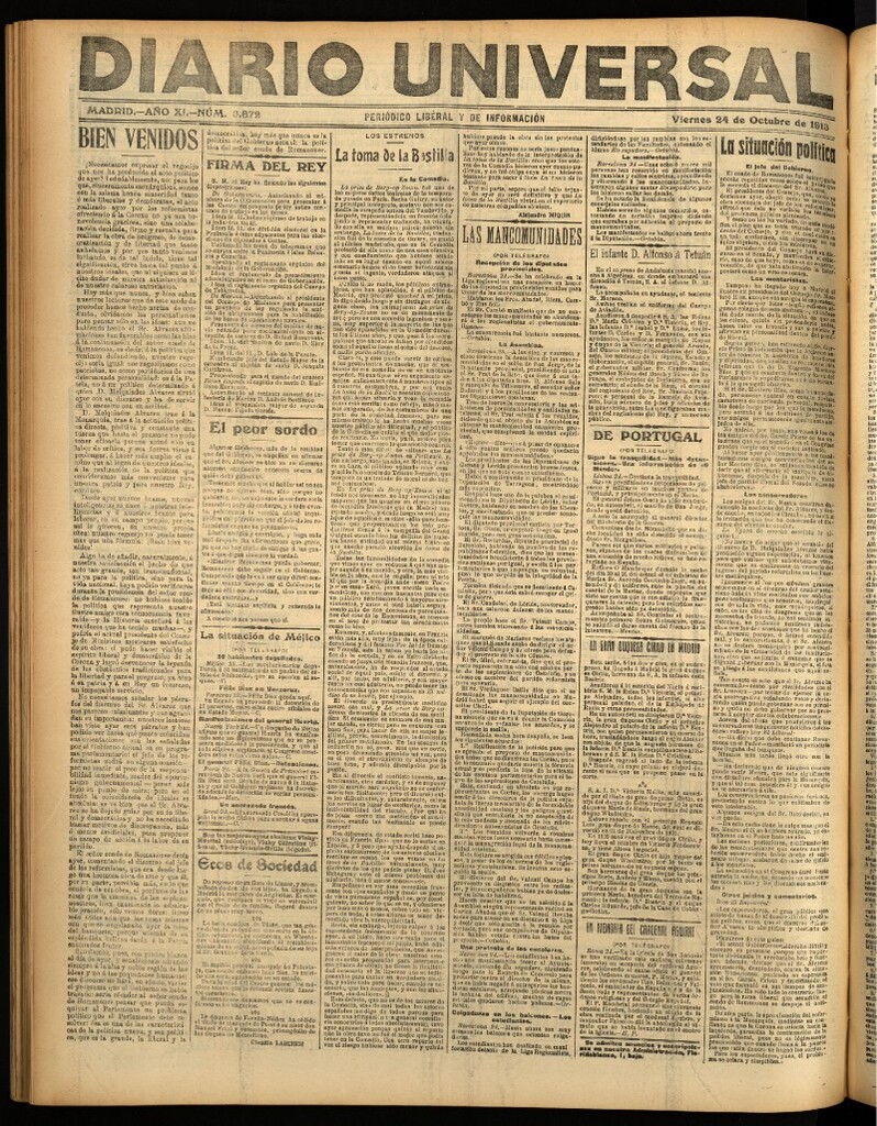 Miniatura de Diario Universal del 24 de octubre de 1913