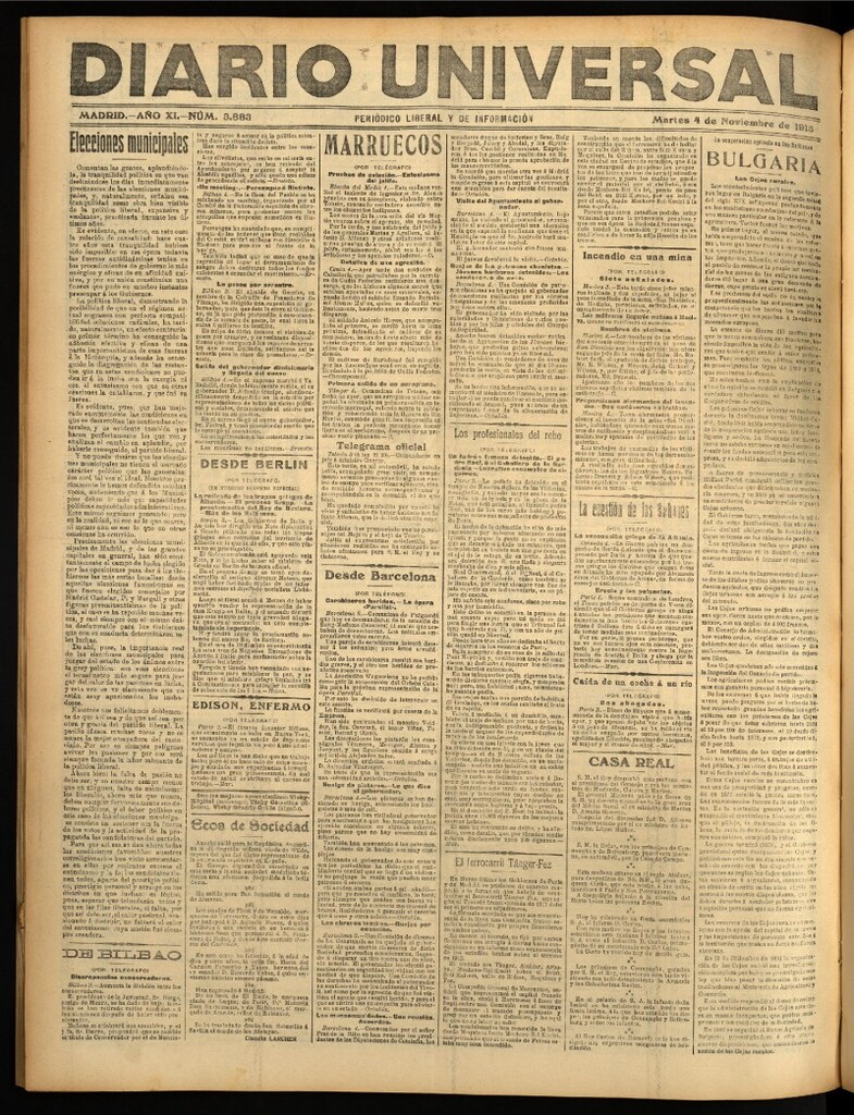 Miniatura de Diario Universal del 4 de noviembre de 1913