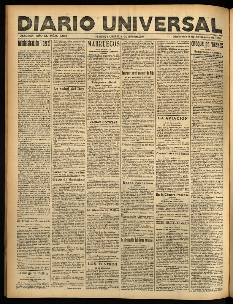 Miniatura de Diario Universal del 5 de noviembre de 1913