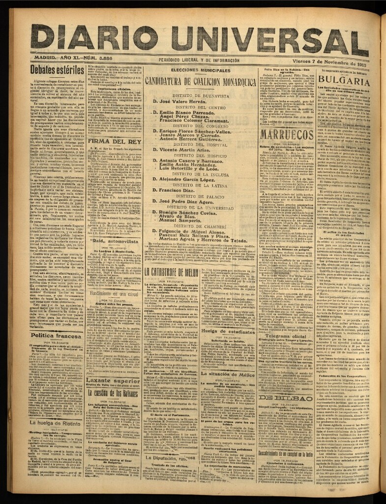 Miniatura de Diario Universal del 7 de noviembre de 1913