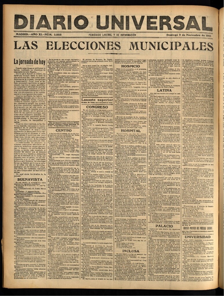 Miniatura de Diario Universal del 9 de noviembre de 1913