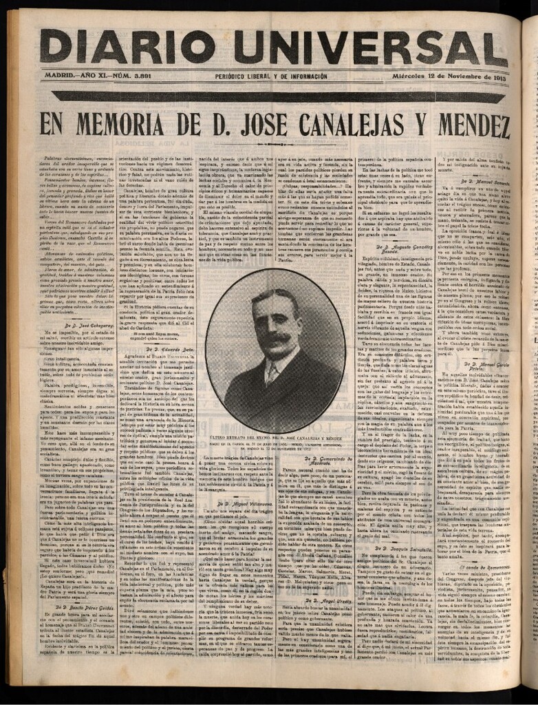 Miniatura de Diario Universal del 12 de noviembre de 1913