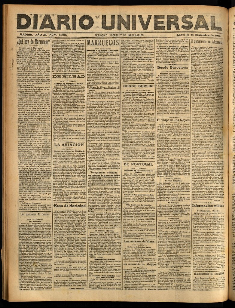 Miniatura de Diario Universal del 17 de noviembre de 1913