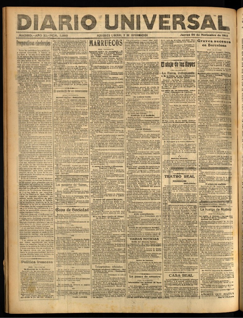 Miniatura de Diario Universal del 20 de noviembre de 1913