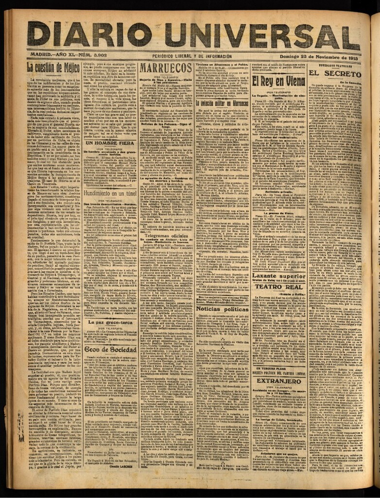 Miniatura de Diario Universal del 23 de noviembre de 1913