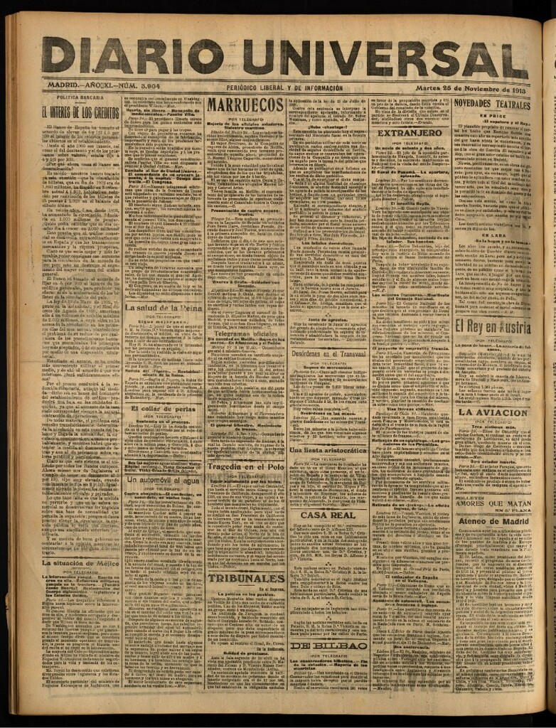 Miniatura de Diario Universal del 25 de noviembre de 1913