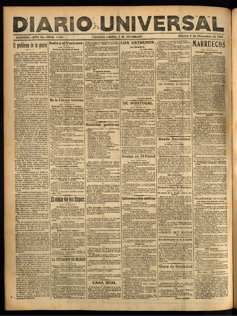 Miniatura de Diario Universal del 2 de diciembre de 1913