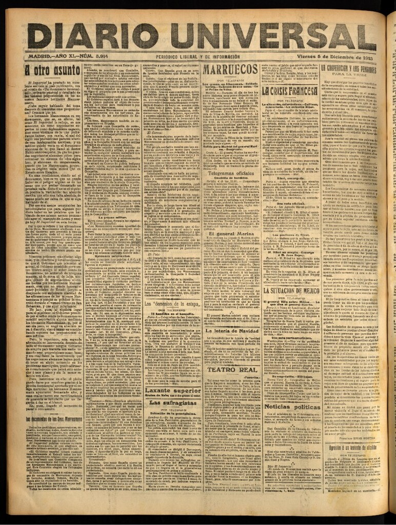 Miniatura de Diario Universal del 5 de diciembre de 1913