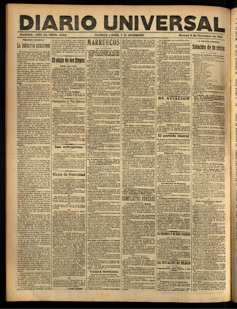 Miniatura de Diario Universal del 9 de diciembre de 1913