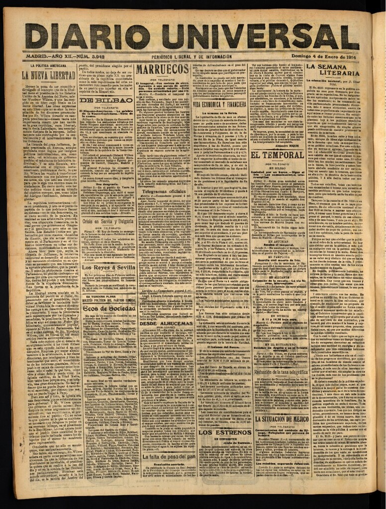 Miniatura de Diario Universal del 4 de enero de 1914