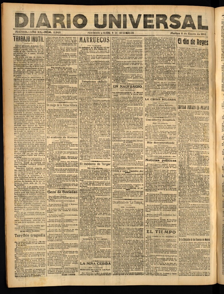Miniatura de Diario Universal del 6 de enero de 1914