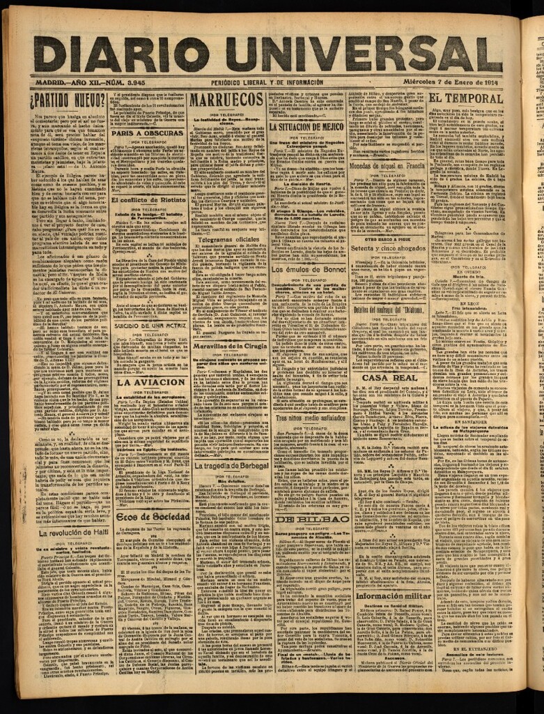 Miniatura de Diario Universal del 7 de enero de 1914
