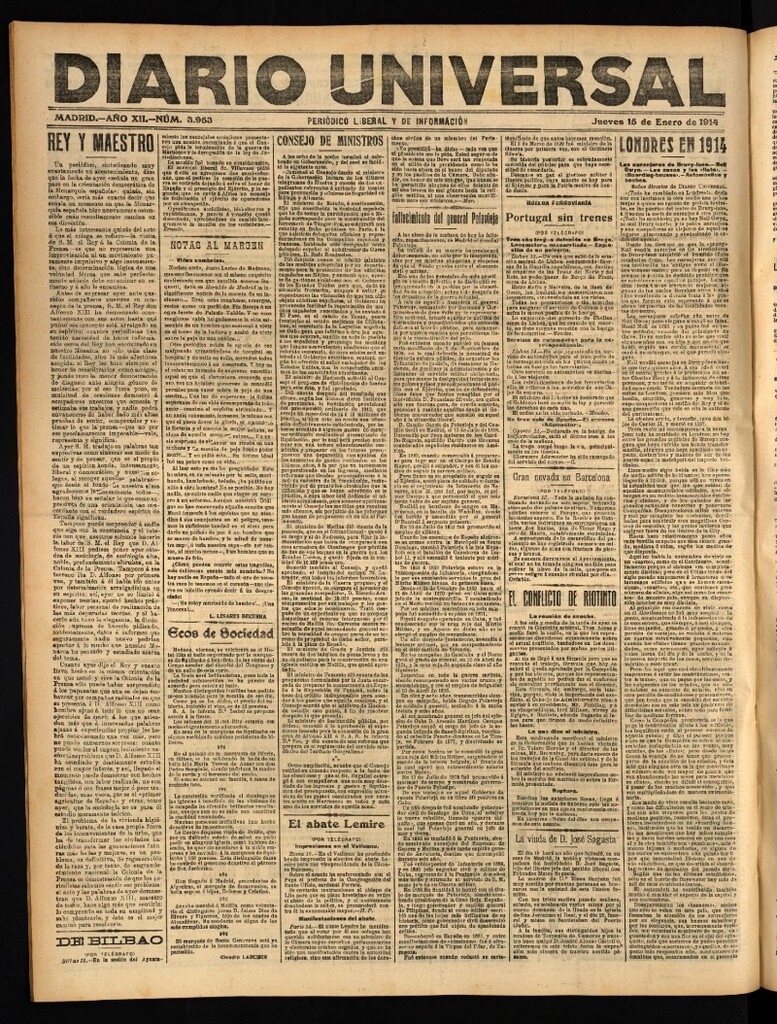 Miniatura de Diario Universal del 15 de enero de 1914
