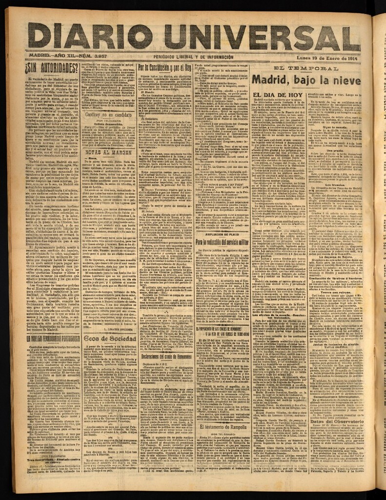 Miniatura de Diario Universal del 19 de enero de 1914