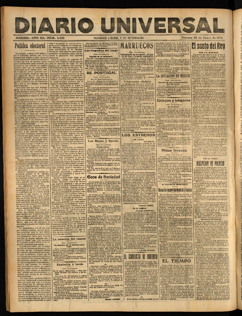 Miniatura de Diario Universal del 23 de enero de 1914