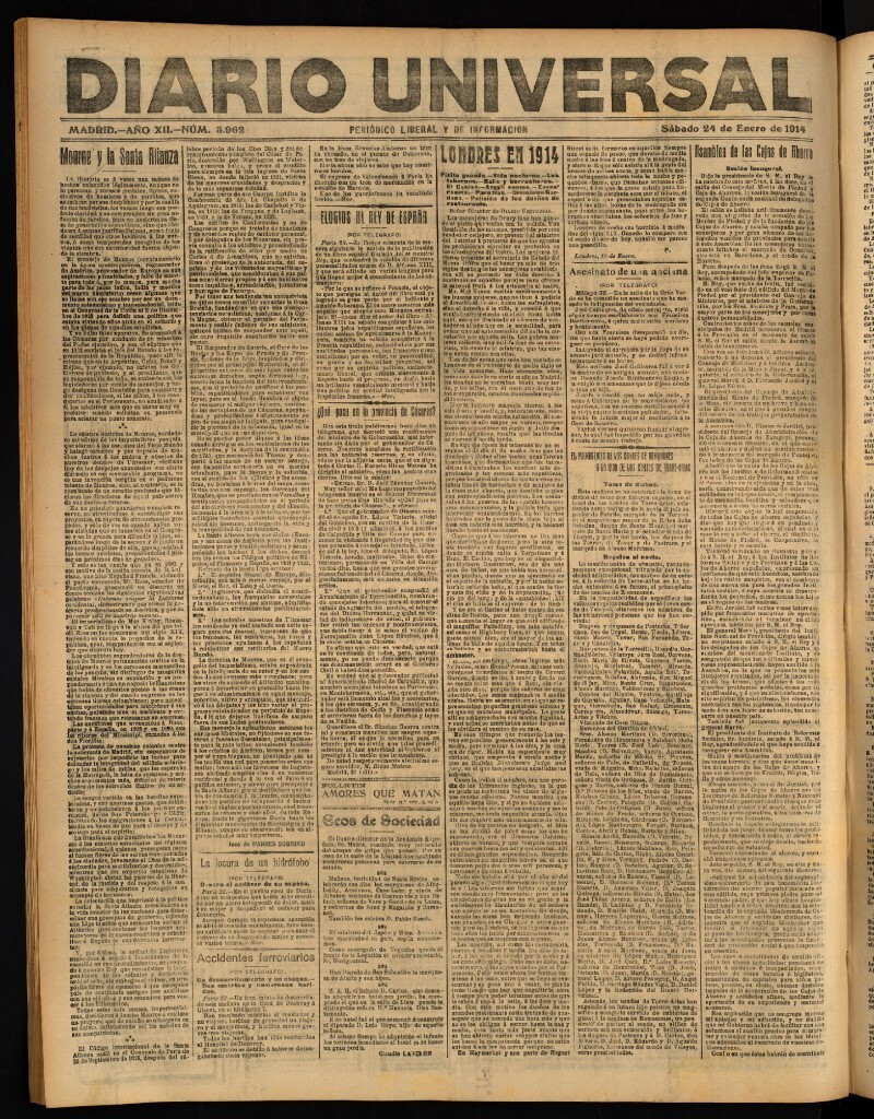 Miniatura de Diario Universal del 24 de enero de 1914
