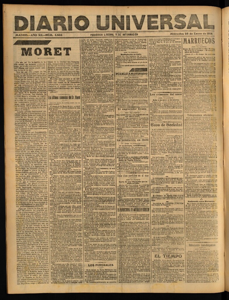 Miniatura de Diario Universal del 28 de enero de 1914