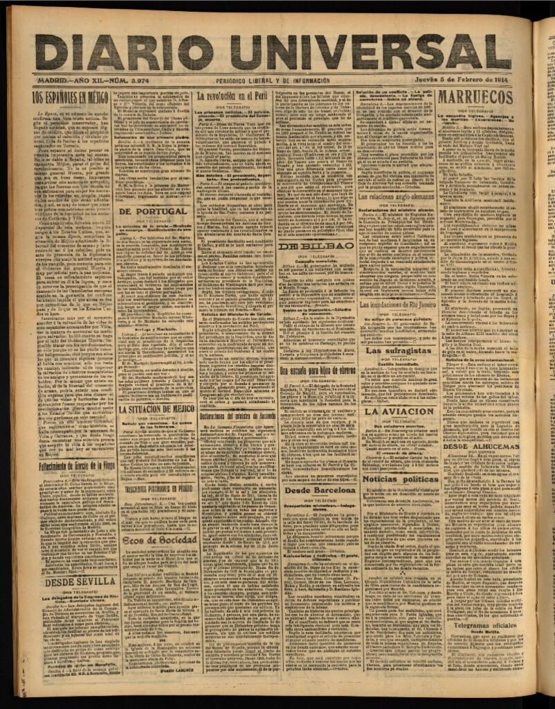 Miniatura de Diario Universal del 5 de febrero de 1914
