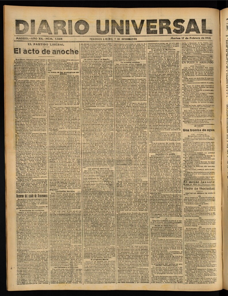 Miniatura de Diario Universal del 17 de febrero de 1914