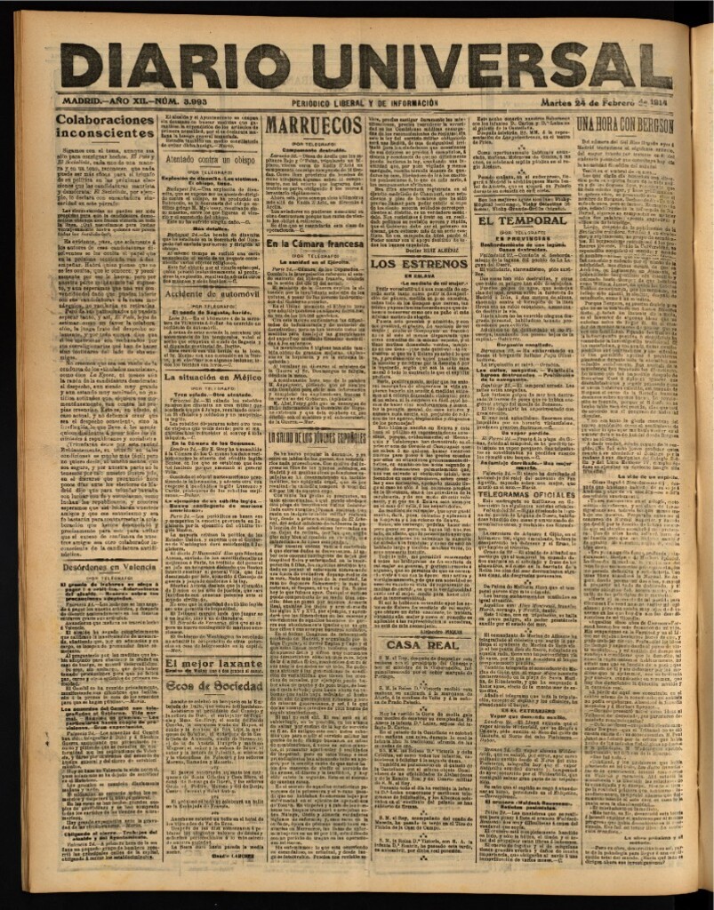 Miniatura de Diario Universal del 24 de febrero de 1914