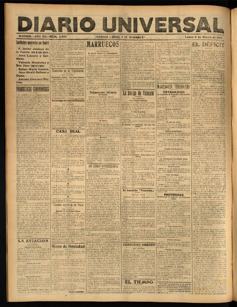 Miniatura de Diario Universal del 2 de marzo de 1914