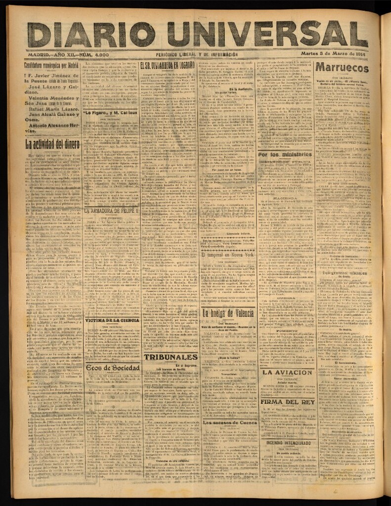 Miniatura de Diario Universal del 3 de marzo de 1914