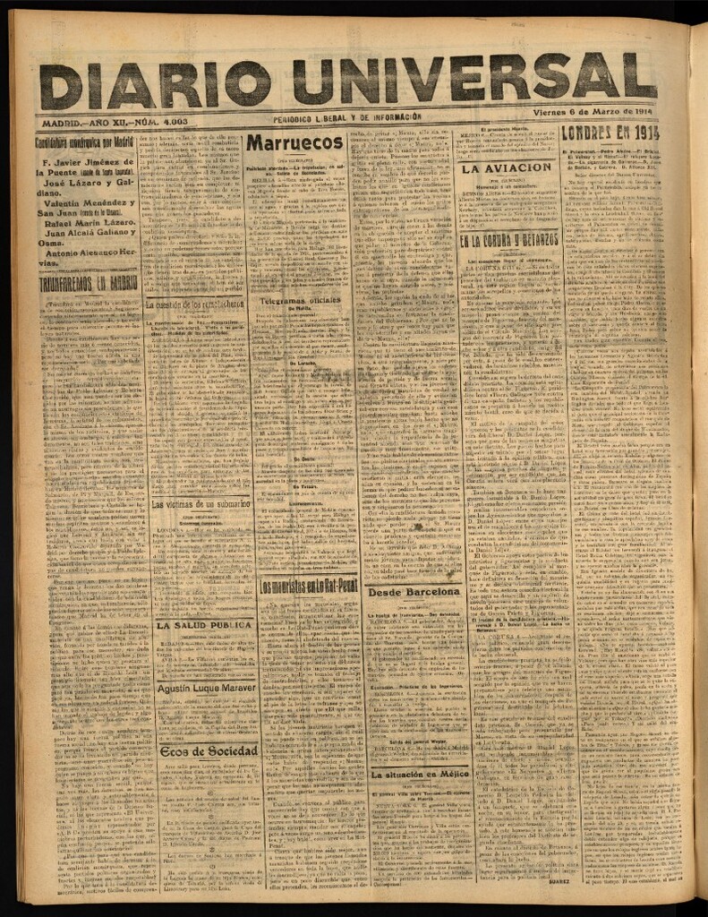 Miniatura de Diario Universal del 6 de marzo de 1914