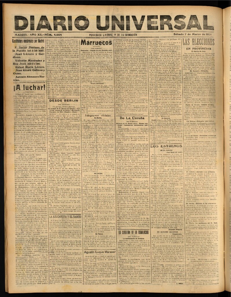 Miniatura de Diario Universal del 7 de marzo de 1914