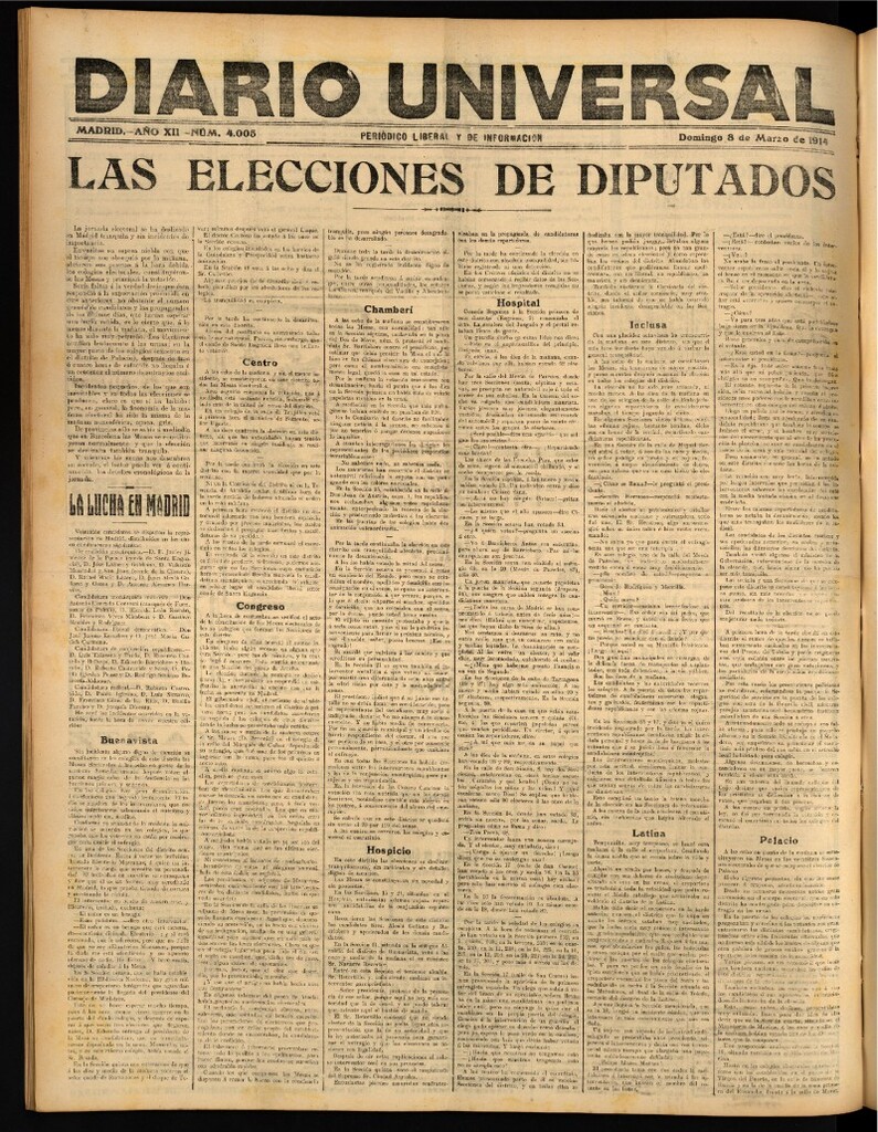 Miniatura de Diario Universal del 8 de marzo de 1914