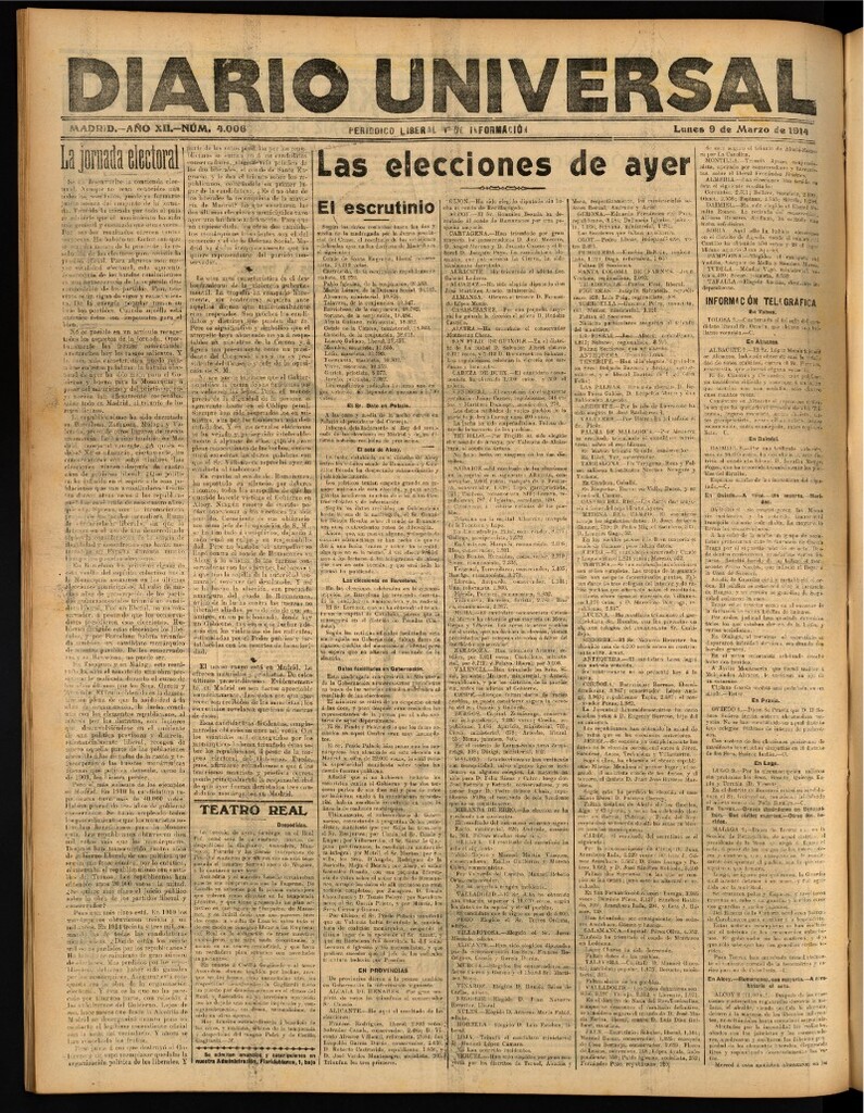 Miniatura de Diario Universal del 9 de marzo de 1914