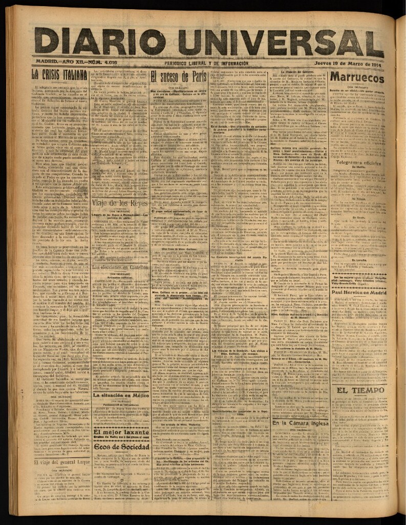 Miniatura de Diario Universal del 19 de marzo de 1914