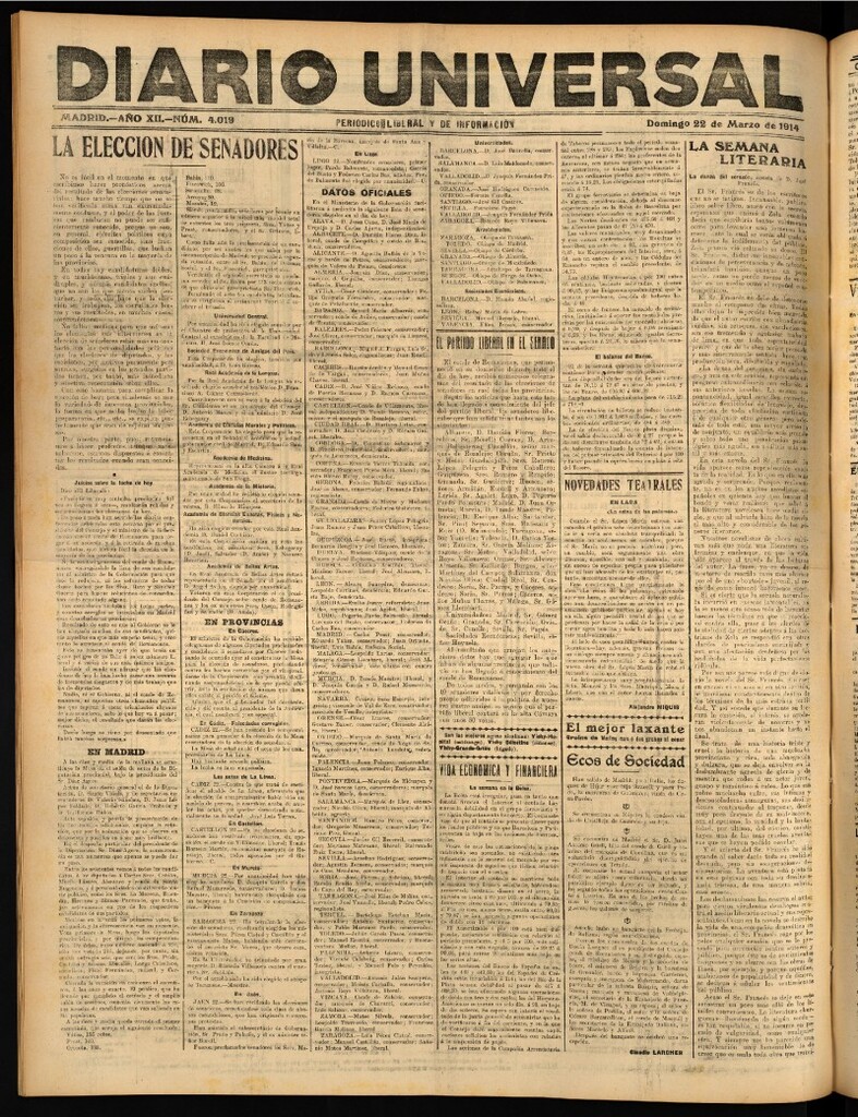 Miniatura de Diario Universal del 22 de marzo de 1914