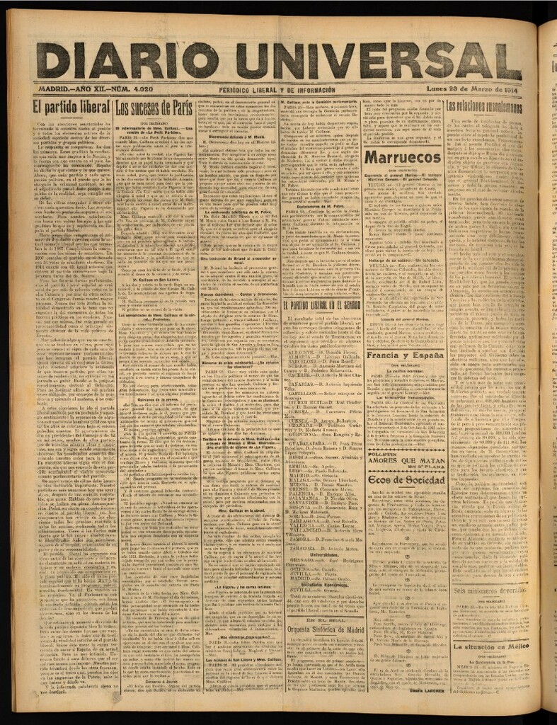 Miniatura de Diario Universal del 23 de marzo de 1914