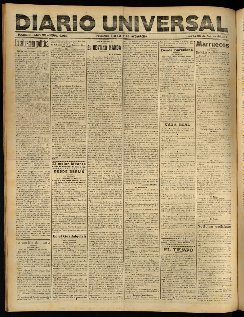 Miniatura de Diario Universal del 26 de marzo de 1914