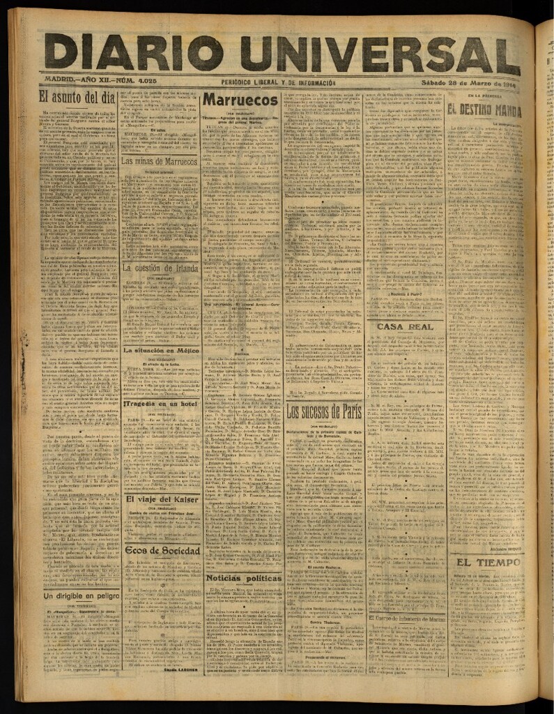 Miniatura de Diario Universal del 28 de marzo de 1914