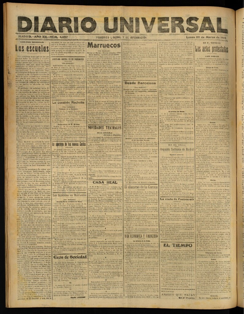 Miniatura de Diario Universal del 30 de marzo de 1914