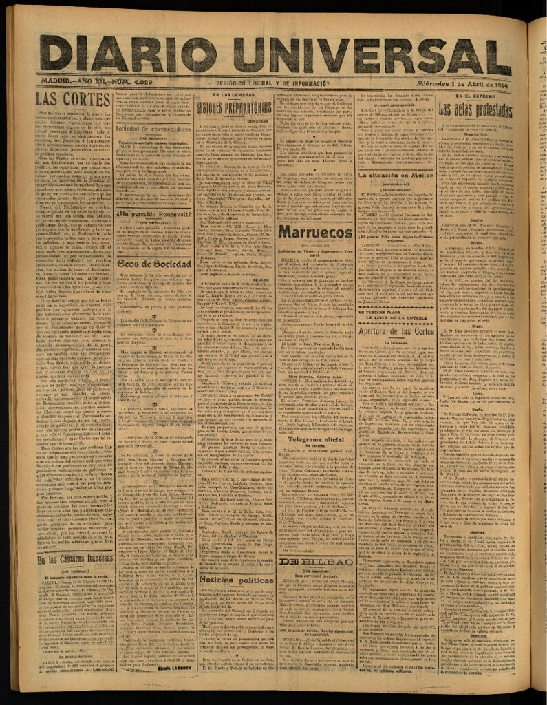 Miniatura de Diario Universal del 1 de abril de 1914