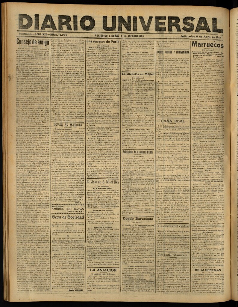 Miniatura de Diario Universal del 8 de abril de 1914