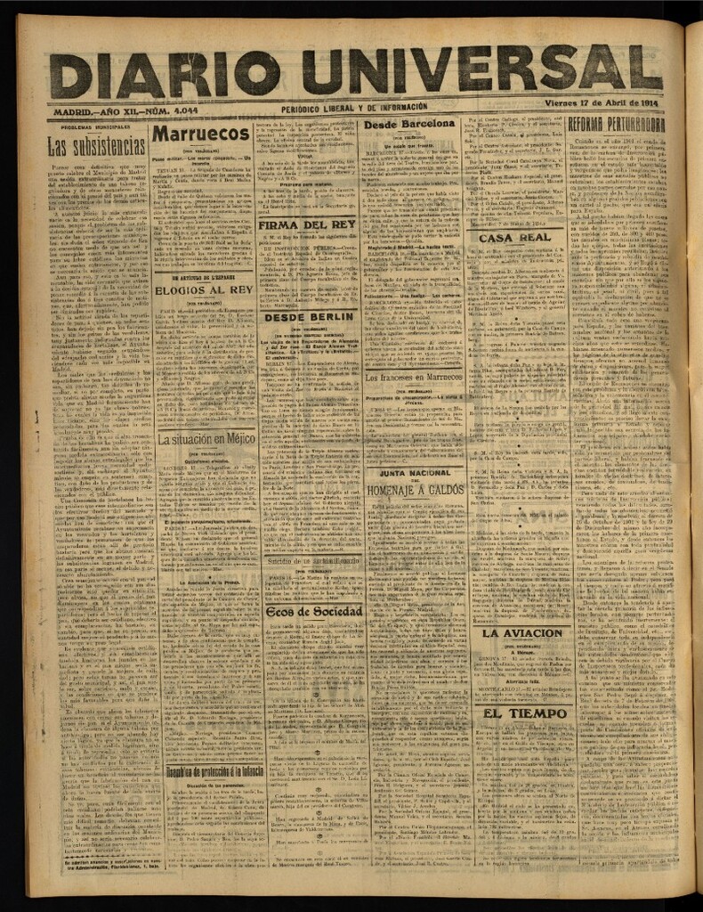 Miniatura de Diario Universal del 17 de abril de 1914
