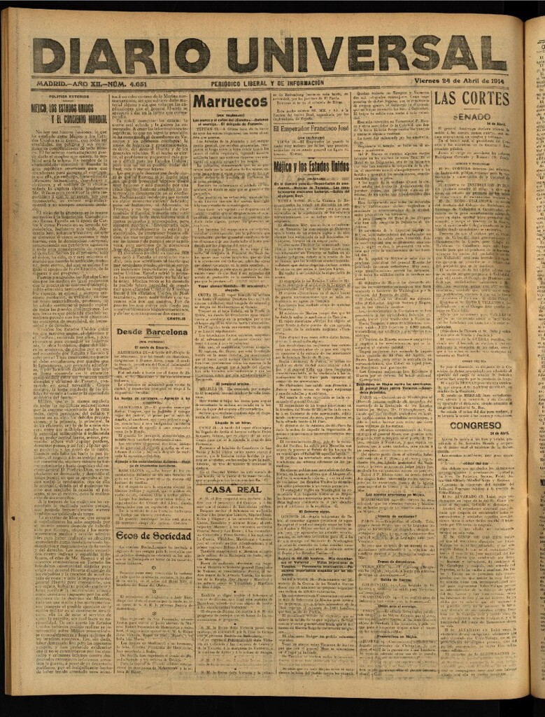 Miniatura de Diario Universal del 24 de abril de 1914