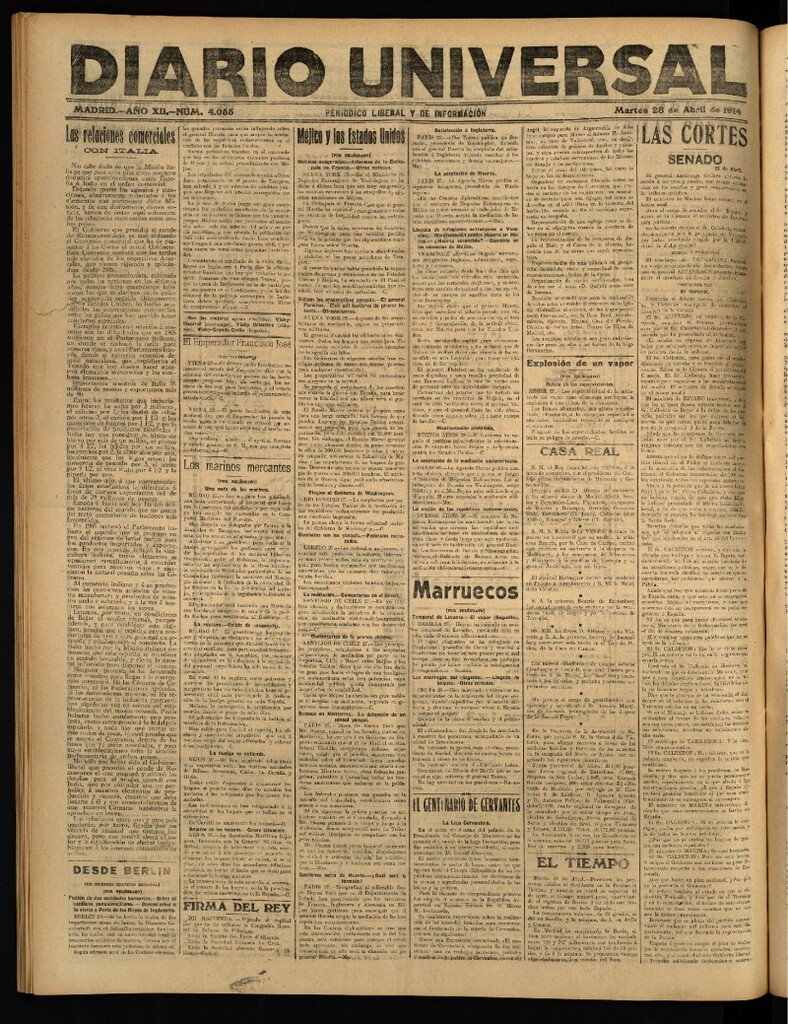 Miniatura de Diario Universal del 28 de abril de 1914