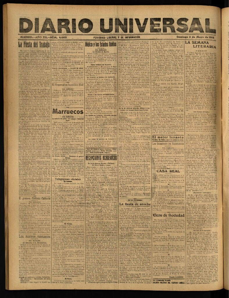 Miniatura de Diario Universal del 3 de mayo de 1914