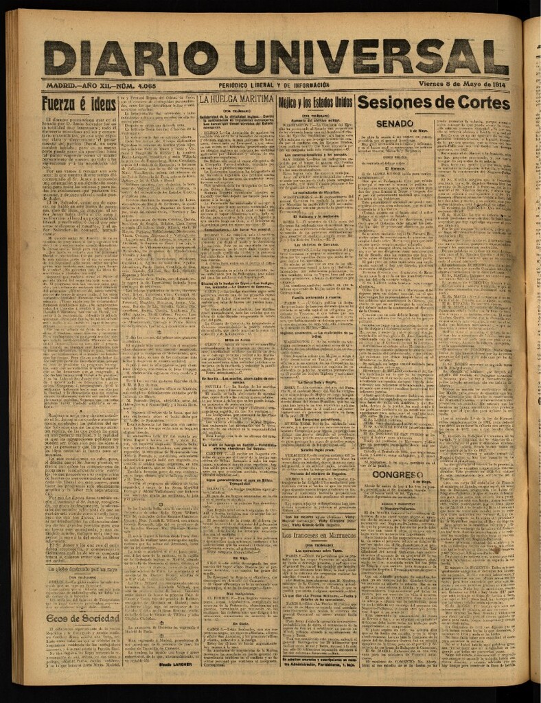Miniatura de Diario Universal del 8 de mayo de 1914