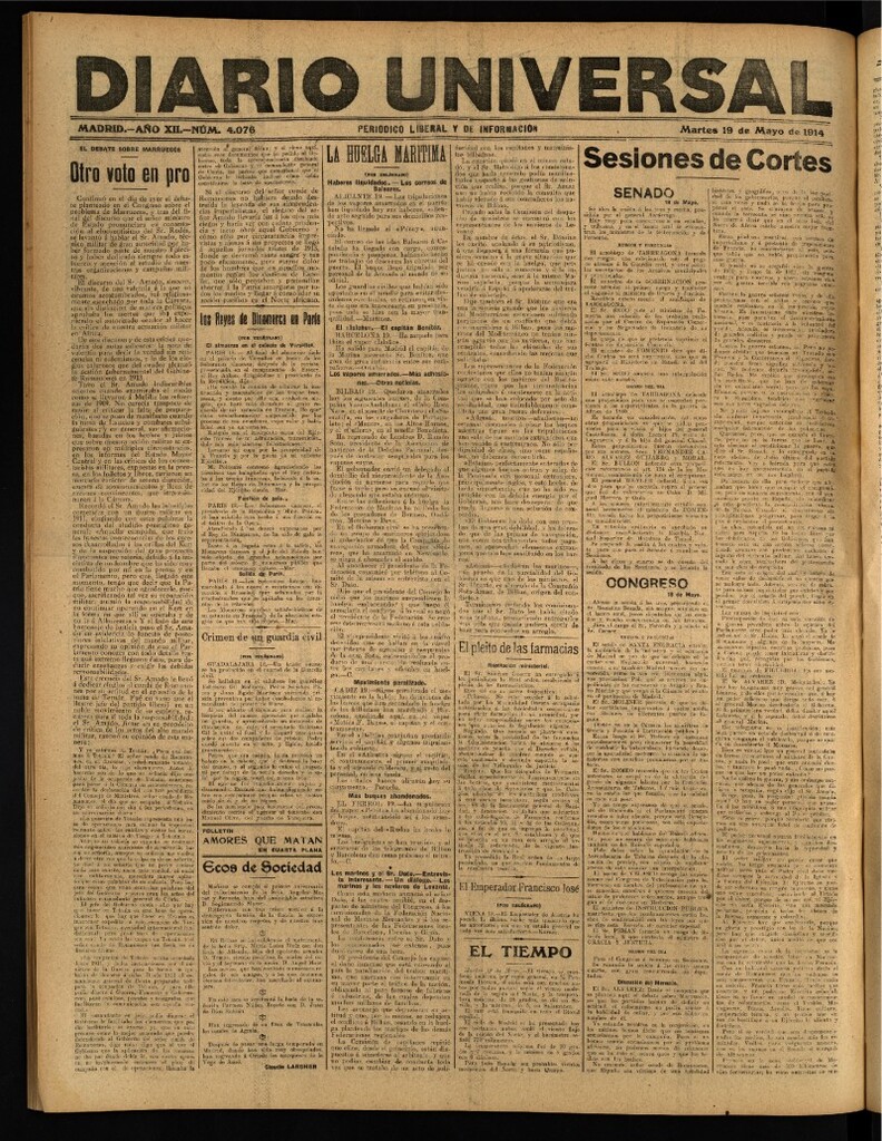Miniatura de Diario Universal del 19 de mayo de 1914
