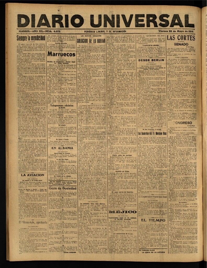 Miniatura de Diario Universal del 22 de mayo de 1914