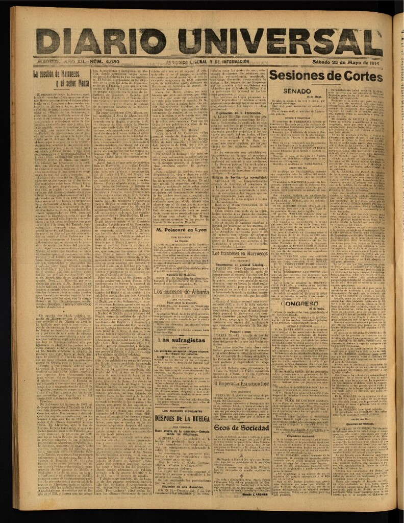 Miniatura de Diario Universal del 23 de mayo de 1914